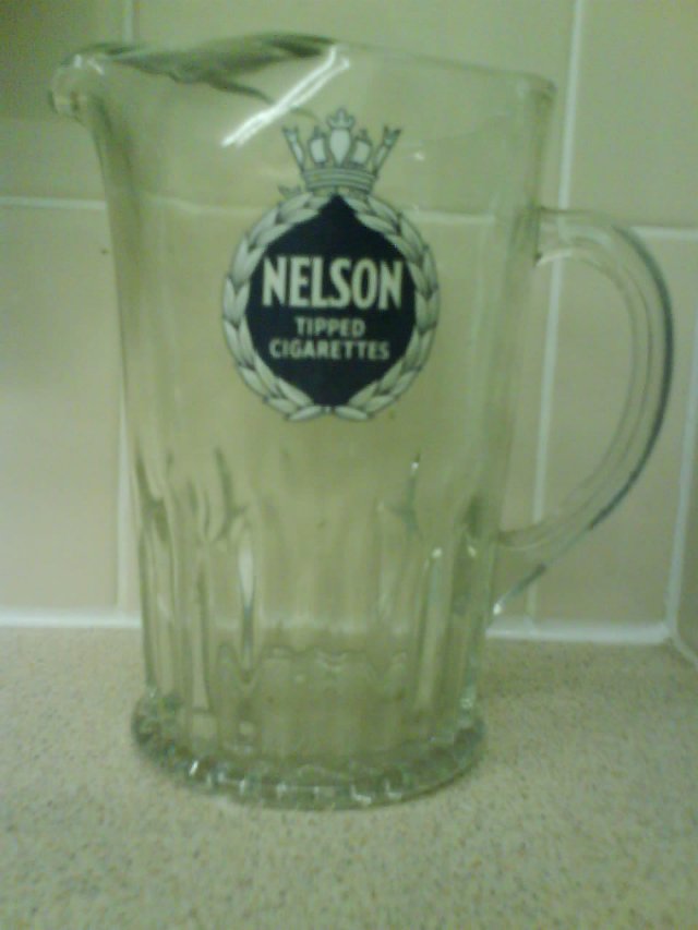 Image 2 of BREWERIANA - NELSON TIPPED CIGARETTES WATER JUG 1960'S