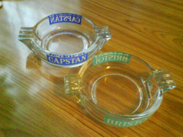Preview of the first image of BREWERIANA - GLASS ASHTRAYS - CAPSTAN AND BRISTOL.