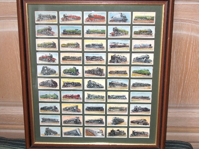 Preview of the first image of FRAMED CIGARETTE CARD SET (Trains).