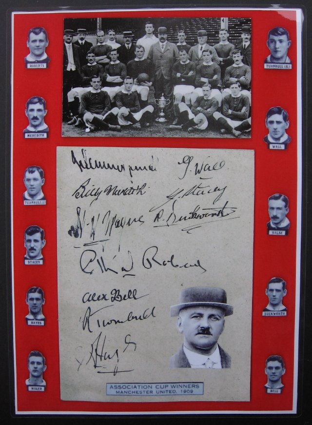 Preview of the first image of MANCHESTER UNITED 1909 FA Cup Final AUTOGRAPHS Meredith.