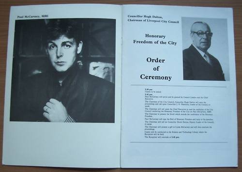 Preview of the first image of Paul McCartney Freedom of The City Liverpool Programme.