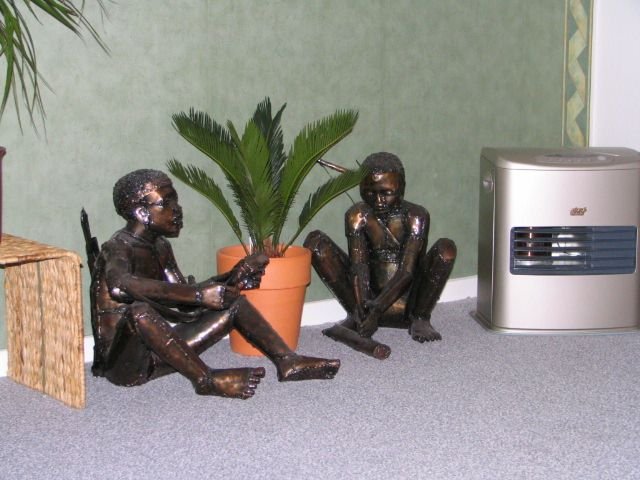 Preview of the first image of Bronze Plated-African Bushmen Figurines.