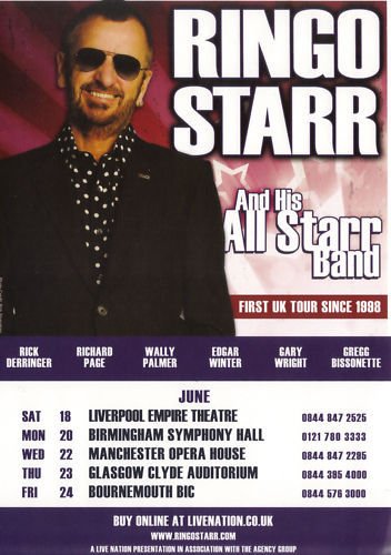 Preview of the first image of Ringo Starr And His All Starr Band UK Tour June 2011.Flyer.