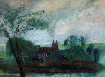 Preview of the first image of John Thompson Oldham Artist 1924Watercolour Rural.