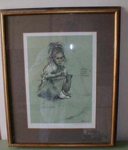 Preview of the first image of Harold Riley '' Little Urchin '' Signed Ltd Print.