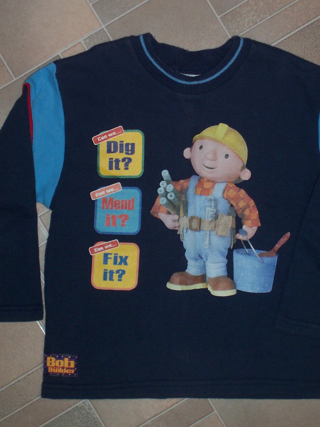 Preview of the first image of Bob the Builder sweatshirt - Age 3/4 yrs VGC.