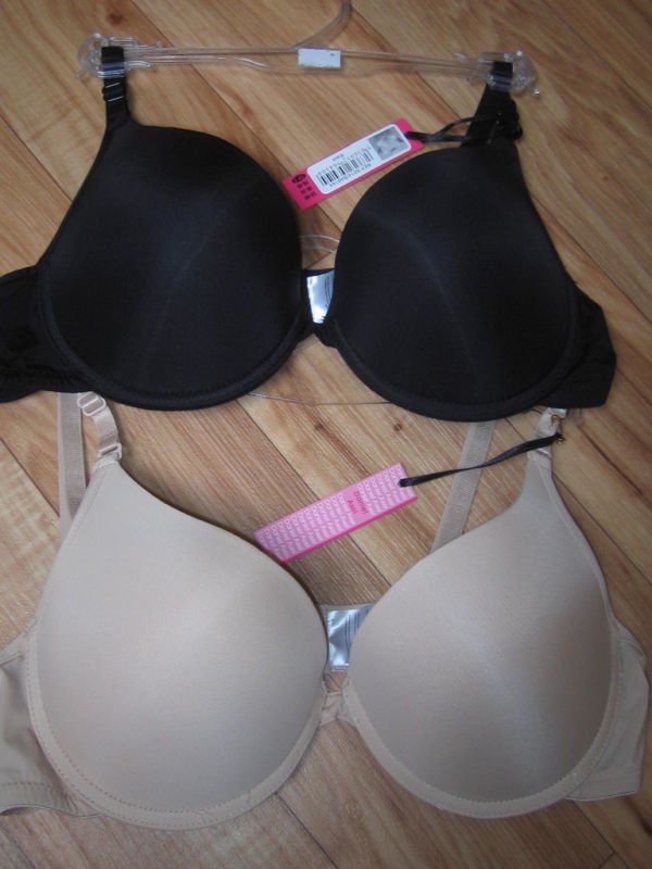 Preview of the first image of 2 x Padded Tshirt Push Up Bras Nude & Black UK36B BNWT.