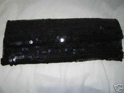 Preview of the first image of Vintage Suzie Smith Black Sequinned Clutch bag.