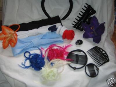 Preview of the first image of 30 Hair Acessories; feathers,flowers,bands,clips etc.