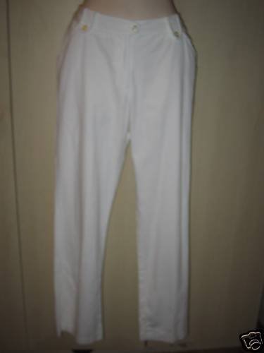 Preview of the first image of Lovely WHITE tailored ladies trousers Size 10R  Eur 38.
