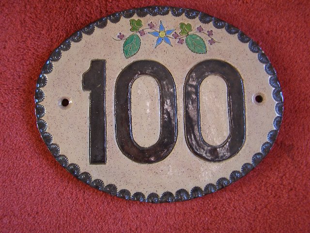 Preview of the first image of Door plaque Number 100 (Incl P&P).
