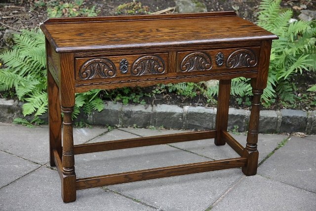 Image 3 of OLD CHARM WOOD BROS SIDE END OCCASIONAL LAMP HALL TABLE