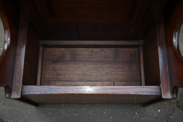 Image 19 of TITCHMARSH AND GOODWIN SOLID OAK BOX SETTLE MONKS BENCH PEW.