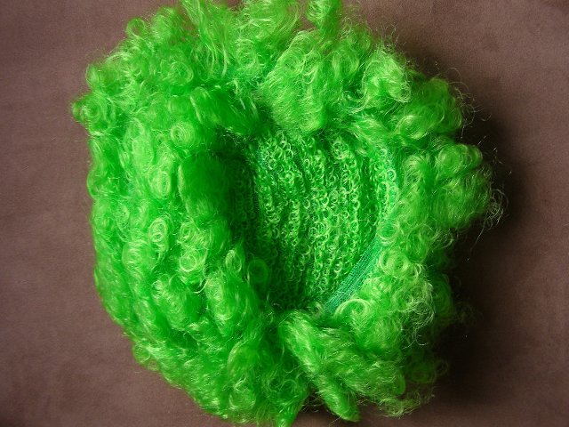 Preview of the first image of Green Curly Afro wig.