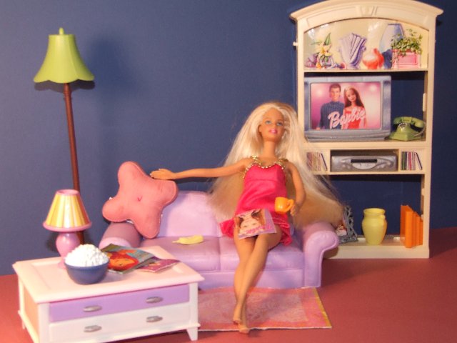 Image 2 of Lovely Barbie Lounge Playset c/w Barbie doll very rare