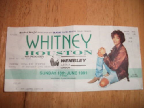 Preview of the first image of WHITNEY HOUSTON CONCERT TICKET 1991 WEMBLEY.