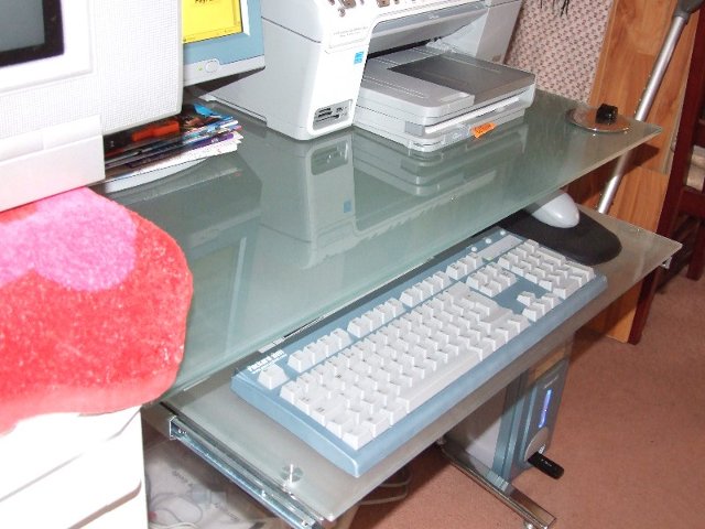 Image 2 of Glass & Metal Contemporary Workstation