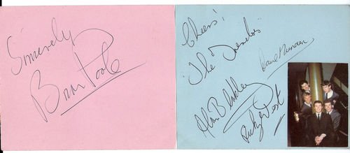 Preview of the first image of Brian Poole & The Tremeloes Autographs 1960s.