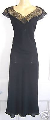 Preview of the first image of M&S Black Lace & Chiffon Dress UK 8,10,12 BNWT rrp£55.