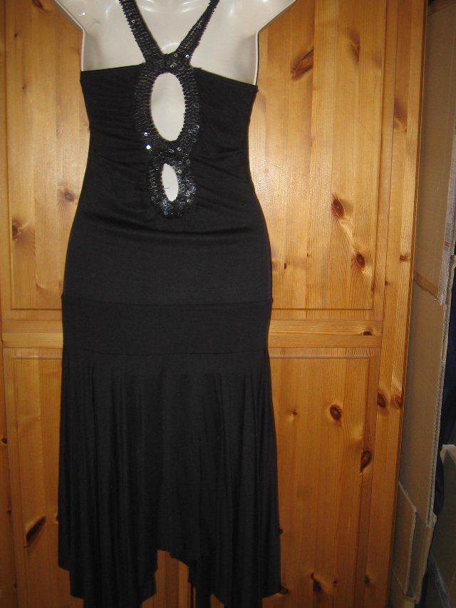 Image 3 of Black Sequin Jersey Salsa/Cockatil/Dance Dress UK10-12 BNWOT