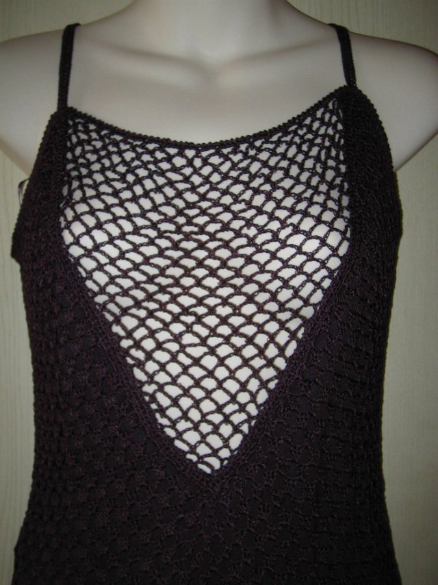 Image 3 of Unlined Aubergine Crochet Dress Top Shop - UK10-12 BRAND NEW