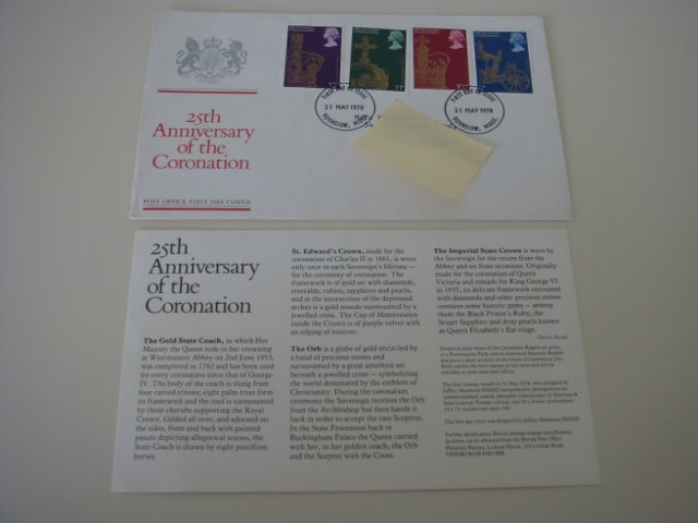 Preview of the first image of FDC UK - 25th Anniversary of the Coronation (31/5/1978).
