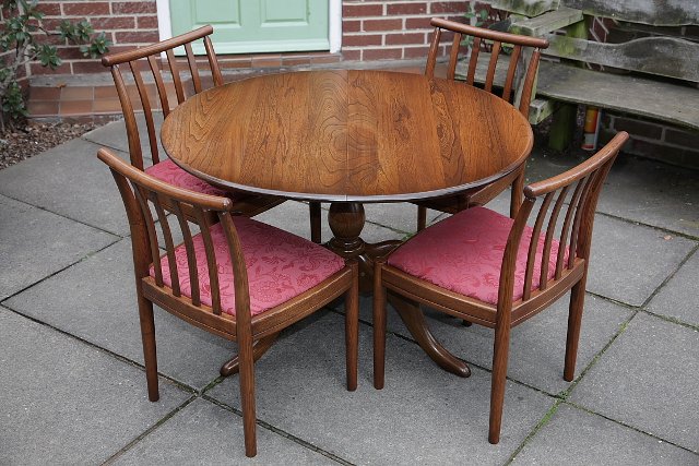 Image 13 of ERCOL ELM FRUITWOOD DINING SET CHESTER TABLE AND FOUR CHAIRS