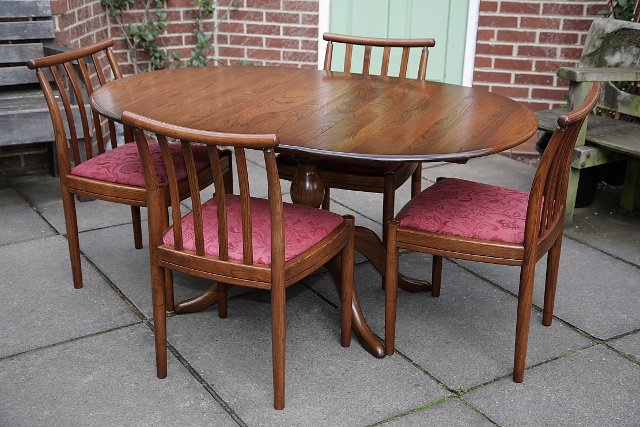 Image 24 of ERCOL ELM FRUITWOOD DINING SET CHESTER TABLE AND FOUR CHAIRS