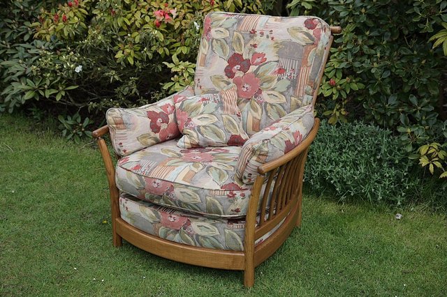 Preview of the first image of ERCOL RENAISSANCE ASH GOLDEN DAWN ARMCHAIR SEAT CUSHIONS..