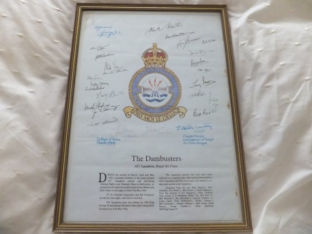 Image 2 of R.A.F.THE DAMBUSTERS 617 SQUADRON ORIGINAL SIGNED PRINT
