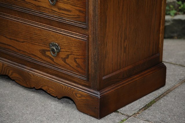 Image 24 of OLD CHARM WOOD BROS LIGHT OAK TALL CHEST OF DRAWERS.
