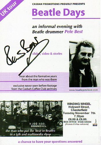 Preview of the first image of Beatles Pete Best Flyer Signed.