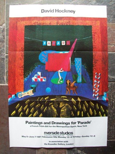 Preview of the first image of David Hockney Original Exhibition Poster 1981.