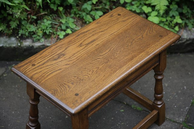 Image 9 of OLD CHARM NEST OF 3 LIGHT OAK COFFEE OCCASIONAL TABLES