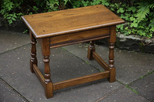 Image 11 of OLD CHARM NEST OF 3 LIGHT OAK COFFEE OCCASIONAL TABLES