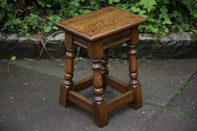 Image 13 of OLD CHARM NEST OF 3 LIGHT OAK COFFEE OCCASIONAL TABLES