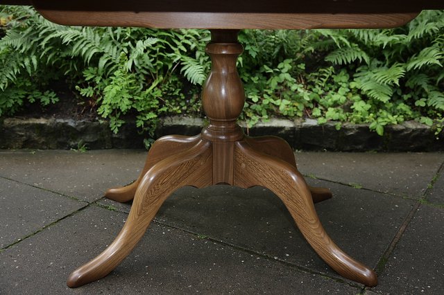 Image 16 of ERCOL ELM GOLDEN DAWN CHESTER PEDESTAL DINING KITCHEN TABLE.