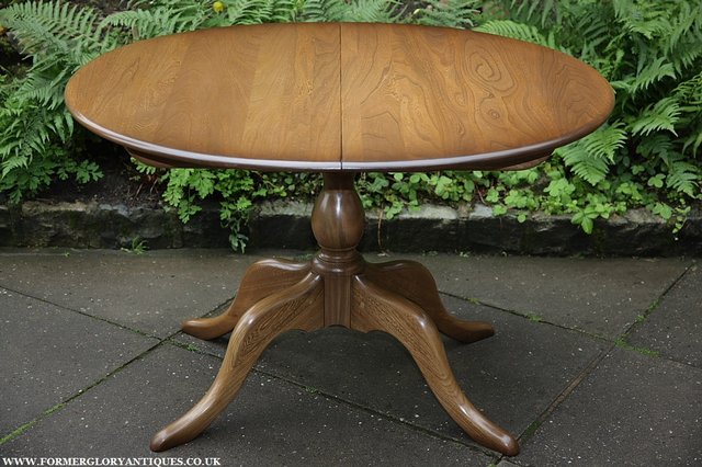 Image 24 of ERCOL ELM GOLDEN DAWN CHESTER PEDESTAL DINING KITCHEN TABLE.