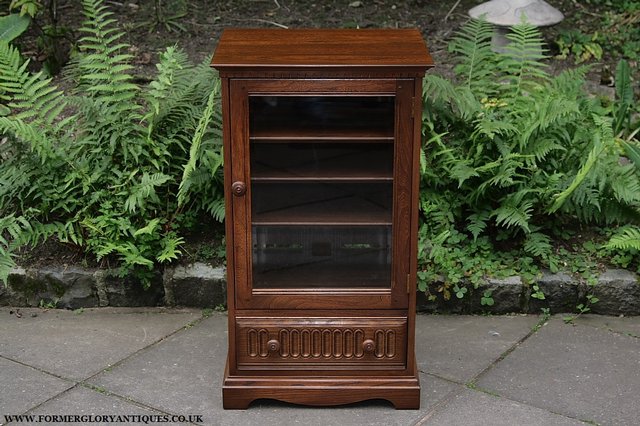 Preview of the first image of ERCOL ELM FRUITWOOD T.V HI-FI MUSIC DVD CD CABINET STAND.