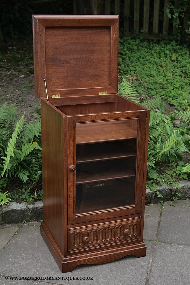 Image 3 of ERCOL ELM FRUITWOOD T.V HI-FI MUSIC DVD CD CABINET STAND