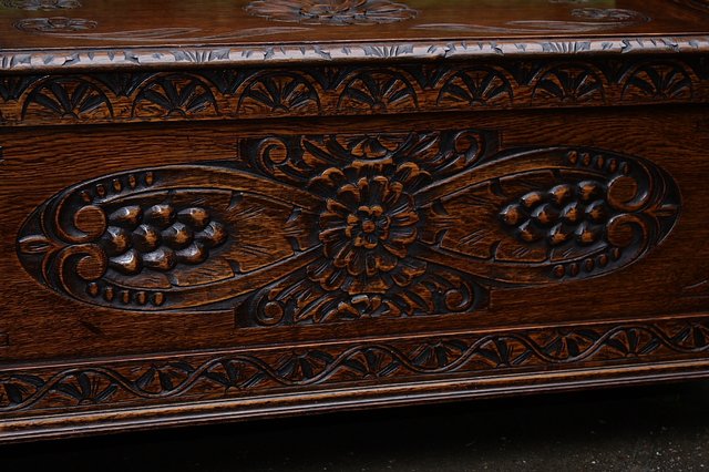 Image 6 of CARVED OAK MONKS BENCH SETTLE HALL SEAT TABLE ARMCHAIR PEW