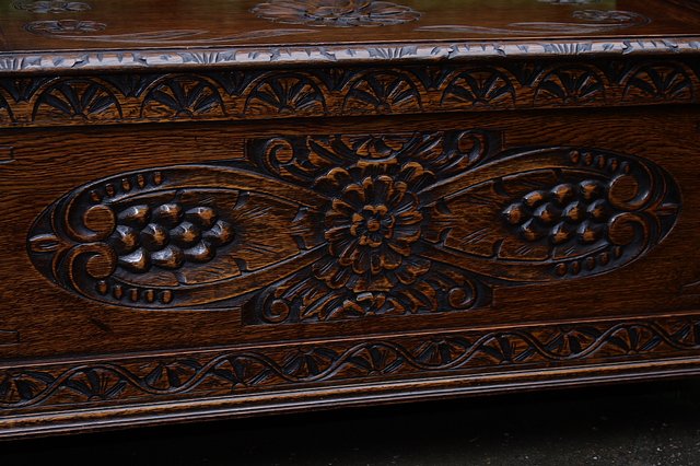 Image 20 of CARVED OAK MONKS BENCH SETTLE HALL SEAT TABLE ARMCHAIR PEW