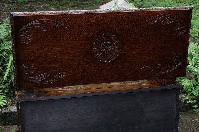 Image 27 of CARVED OAK MONKS BENCH SETTLE HALL SEAT TABLE ARMCHAIR PEW