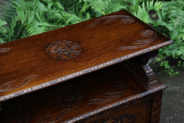 Image 36 of CARVED OAK MONKS BENCH SETTLE HALL SEAT TABLE ARMCHAIR PEW