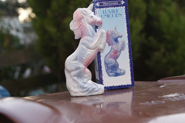 Preview of the first image of Hand Painted Ceramic Unicorn Ornament.