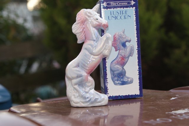 Image 2 of Hand Painted Ceramic Unicorn Ornament