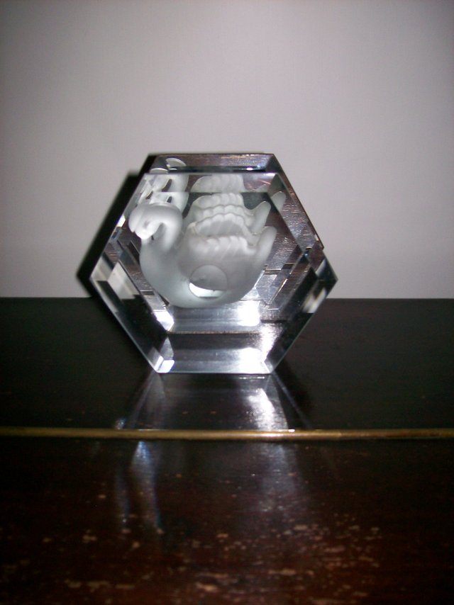 Preview of the first image of Swan Candle holder with bevelled mirror back.