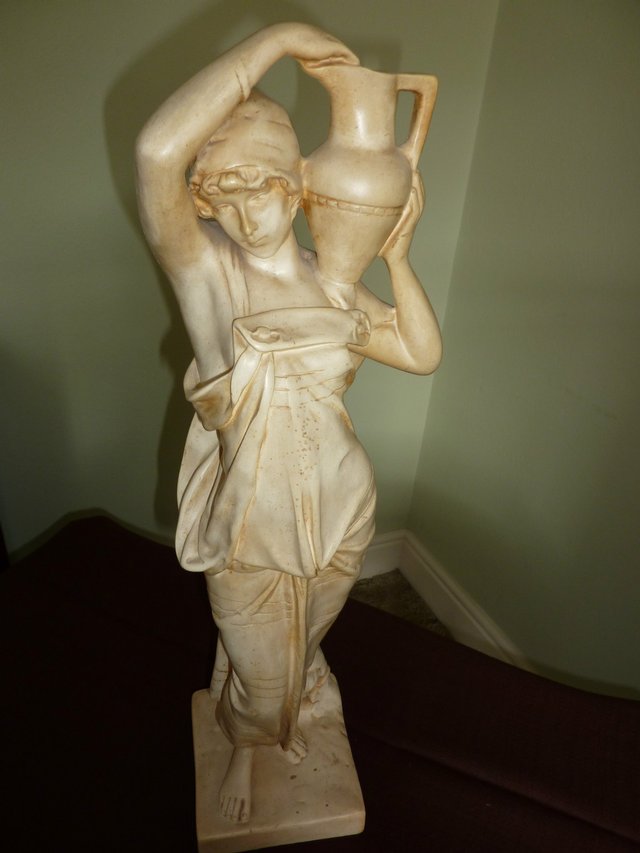 Image 3 of 24" Statuette of a Maiden Carrying a Water Pitcher
