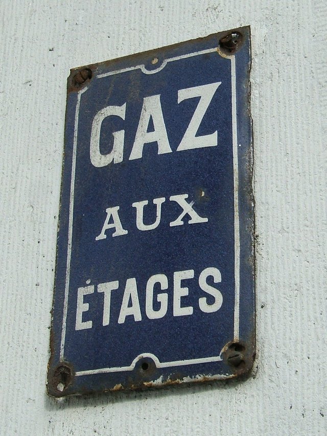 Preview of the first image of WANTED: "GAZ AUX ETAGES" SIGN.