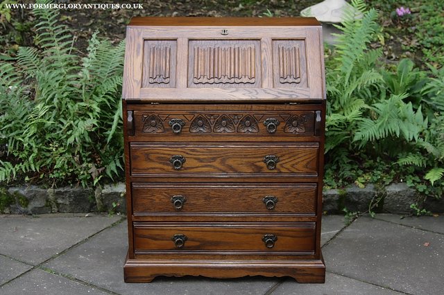 Image 10 of OLD CHARM WRITING TABLE BUREAU COMPUTER OFFICE DESK